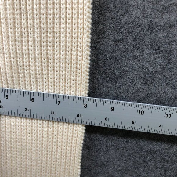 Kate Spade Wool Blend Winter Scarf Womens OS Cream Beige Knit Rectangle Long - Picture 7 of 8